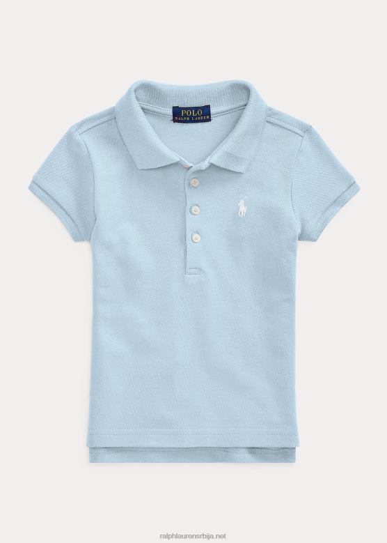 клинци Ralph Lauren растезљива памучна мрежаста поло мајица V2V446787 канцеларијско плаво