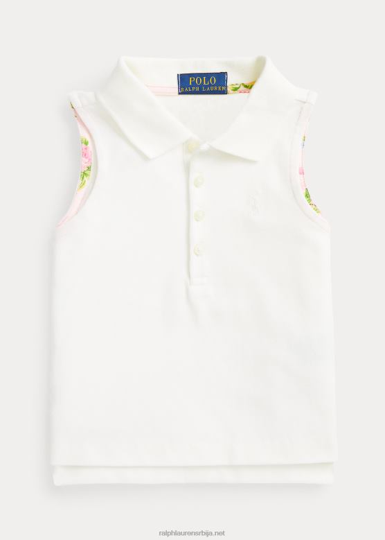 клинци Ralph Lauren памучна мрежаста поло мајица без рукава V2V446813 палуба бела