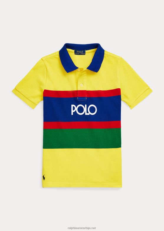 клинци Ralph Lauren памучна мрежаста поло мајица са логотипом V2V449777 лимун црусх мулти