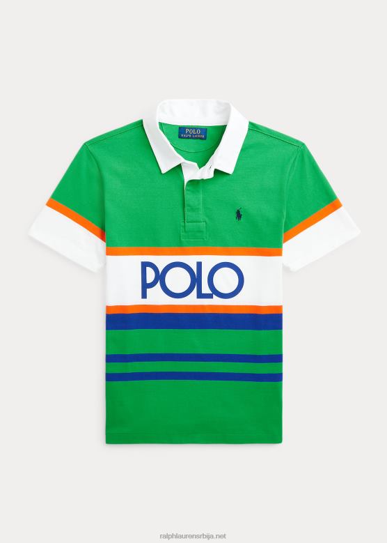 клинци Ralph Lauren памучна рагби мајица кратких рукава са логотипом V2V449819 примарни зелени мулти