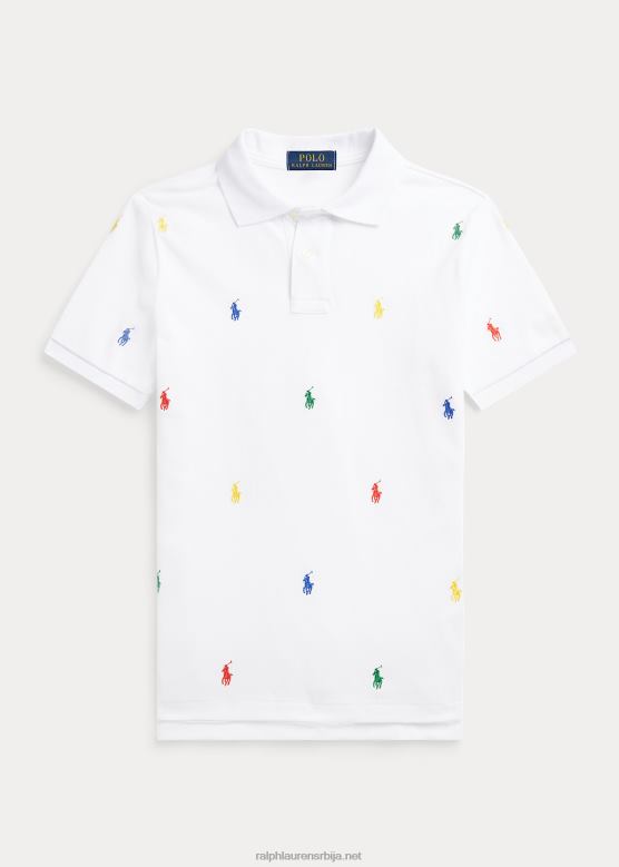 клинци Ralph Lauren поло пони памучна мрежаста поло мајица V2V449838 бео