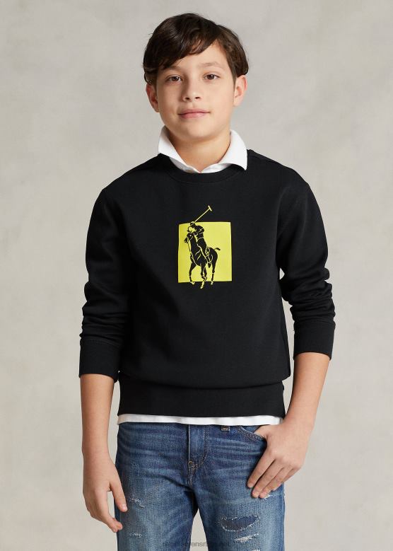 клинци Ralph Lauren биг пони лого дупло плетена дуксерица V2V445973 црн