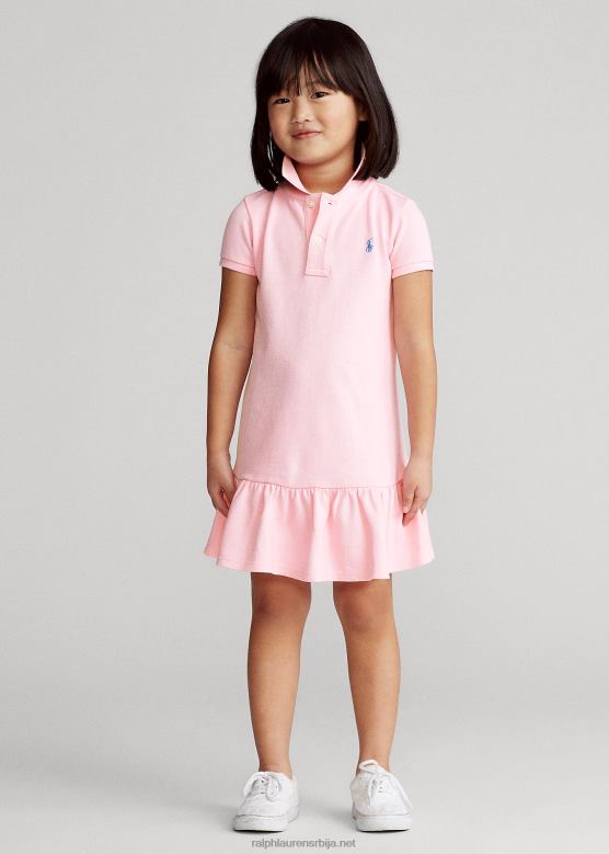 клинци Ralph Lauren памучна мрежаста поло хаљина V2V446768 кармел розе