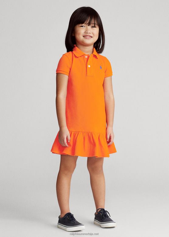 клинци Ralph Lauren памучна мрежаста поло хаљина V2V446772 једрења наранџаста