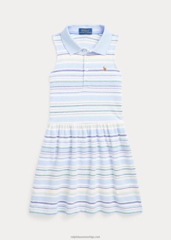 клинци Ralph Lauren пругаста плетена оксфорд поло хаљина V2V446806 баби блуе