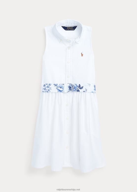 клинци Ralph Lauren памучна оксфордска кошуља са каишем V2V446810 палуба бела