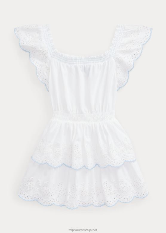 клинци Ralph Lauren хаљина од памучног дреса са ушицом V2V446843 бео