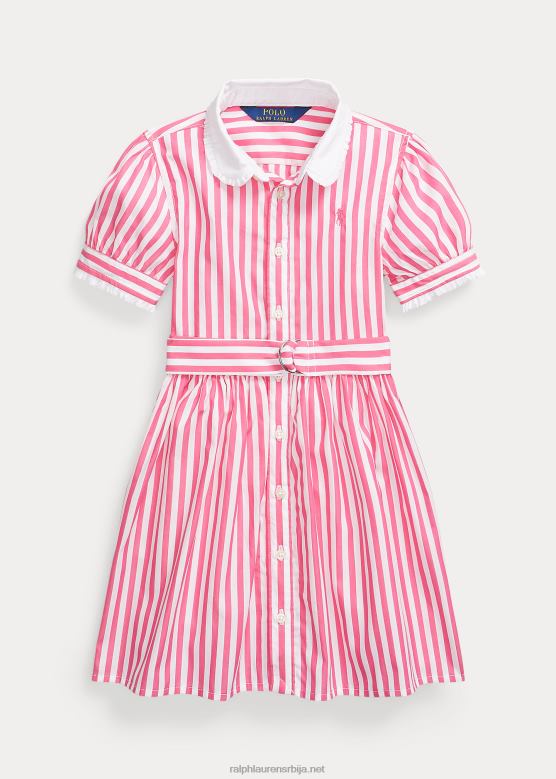 клинци Ralph Lauren пругаста памучна кошуља од поплина V2V446855 пустињска розе/бела