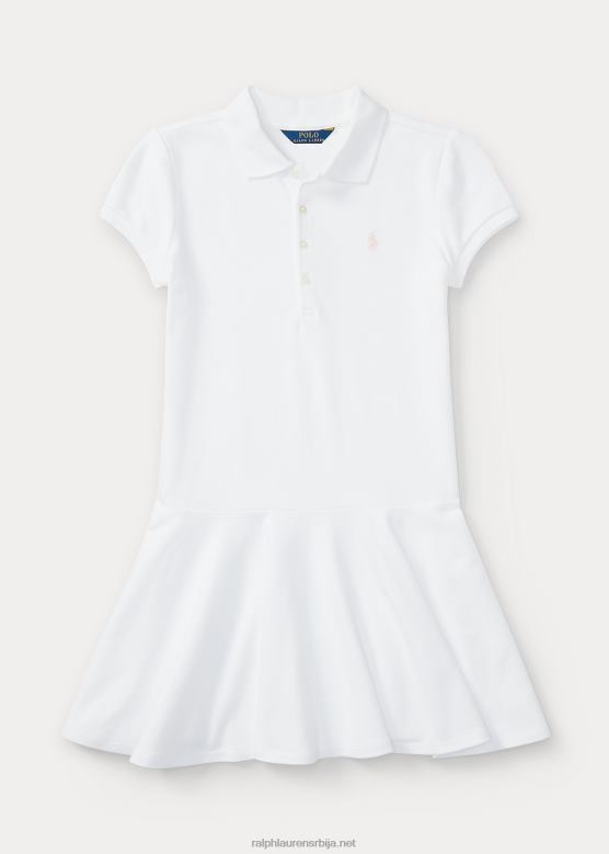 клинци Ralph Lauren растезљива памучна мрежаста поло хаљина V2V447033 бео