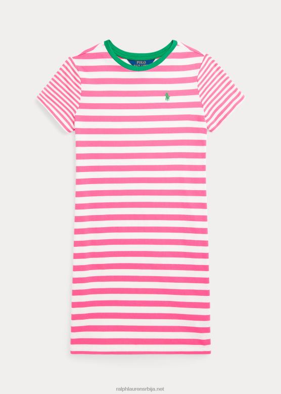 клинци Ralph Lauren пругаста мајица од памучног дреса V2V447050 нежно розе