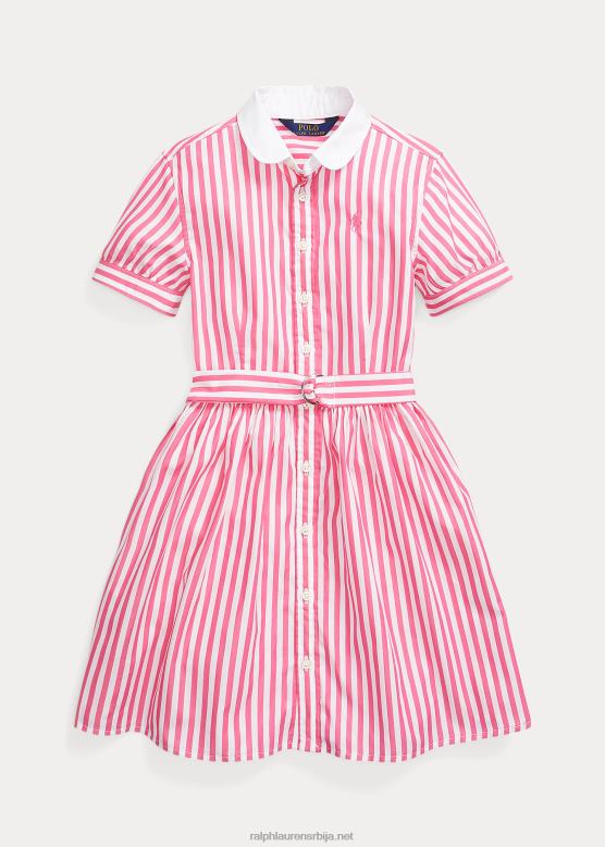 клинци Ralph Lauren пругаста памучна кошуља од поплина V2V447097 пустињска розе/бела