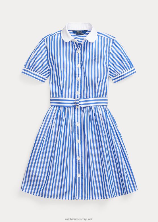 клинци Ralph Lauren пругаста памучна кошуља од поплина V2V447098 нова ирис/бела