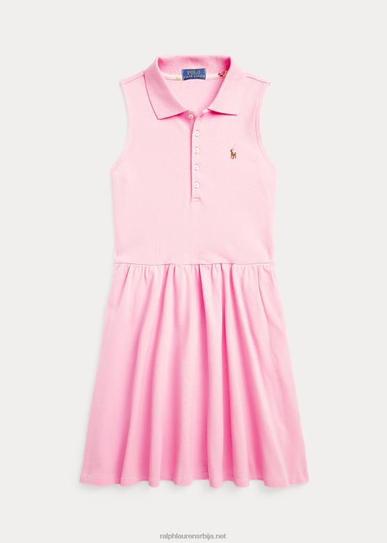 клинци Ralph Lauren растезљива мрежаста поло хаљина V2V447109 кармел розе