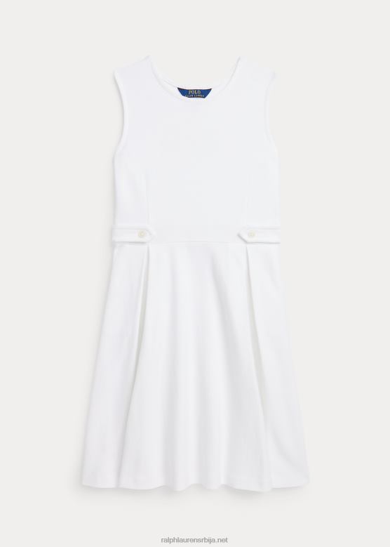 клинци Ralph Lauren плисирана памучна мрежаста хаљина V2V447124 бео