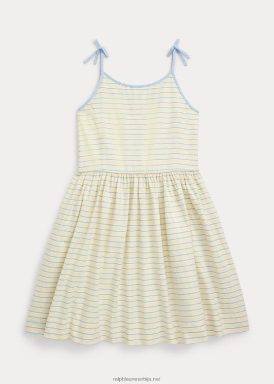 клинци Ralph Lauren пругаста памучна оксфордска хаљина V2V447157 жута/плава