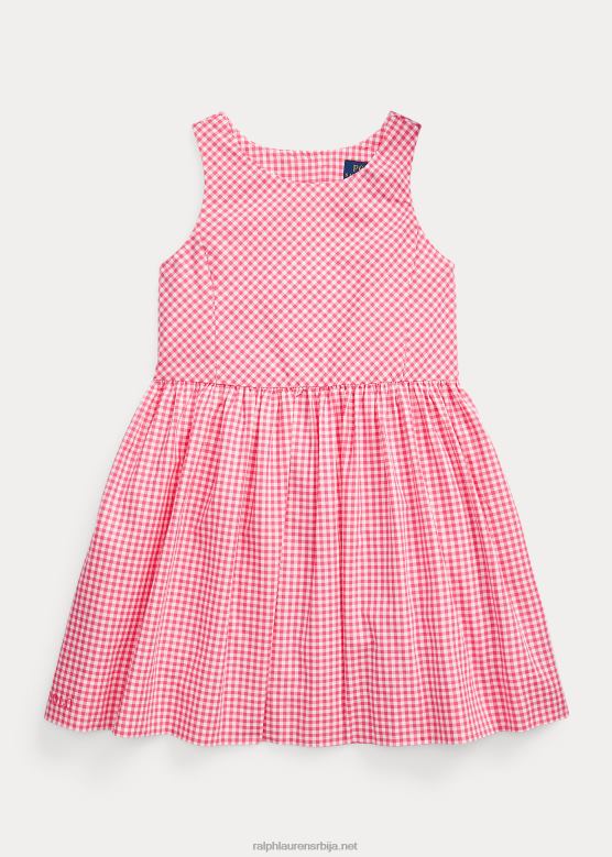 клинци Ralph Lauren хаљина од памучног поплина V2V447375 розе/бело