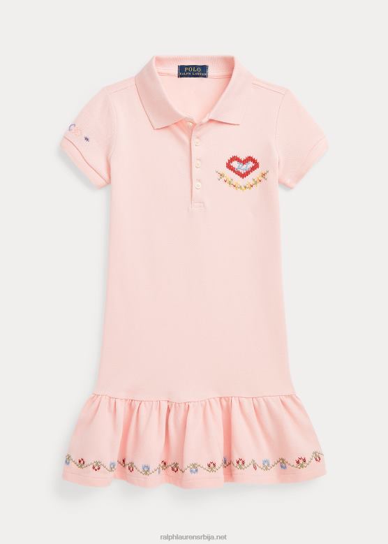 клинци Ralph Lauren везена мрежаста поло хаљина V2V447404 ружичасти песак