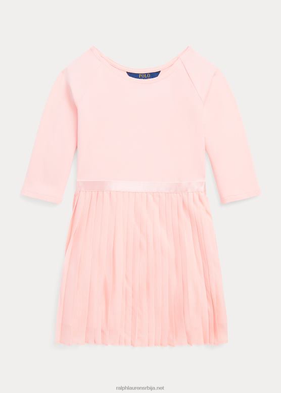 клинци Ralph Lauren плисирана растезљива хаљина од понте-џерсија V2V447422 ружичасти песак