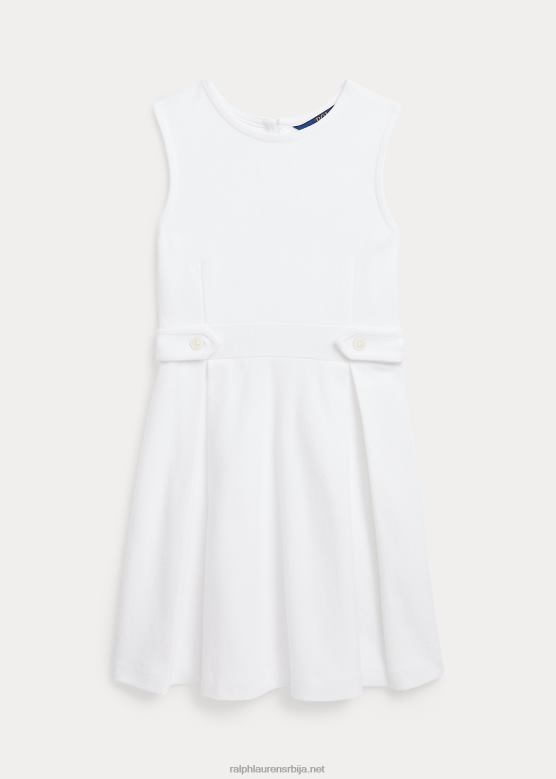 клинци Ralph Lauren плисирана памучна мрежаста хаљина V2V449942 бео