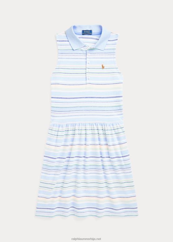 клинци Ralph Lauren пругаста плетена оксфорд поло хаљина V2V449982 баби блуе