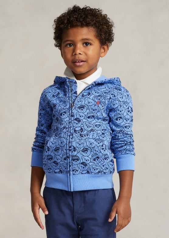 клинци Ralph Lauren дуксерица од поло беар флиса са пуним патентним затварачем V2V445664 лучко острво плаво/морнарско