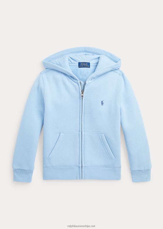 клинци Ralph Lauren дуксерица са великим рајсфершлусом са логотипом великог понија V2V445748 Плави пудер