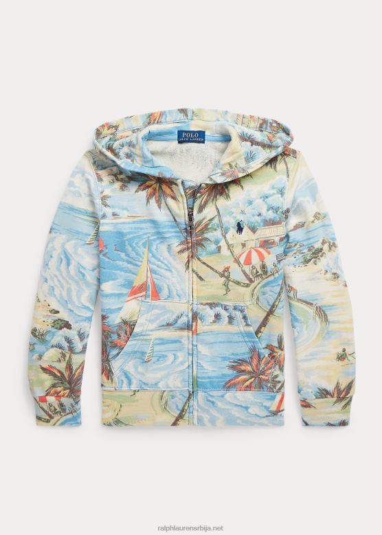 клинци Ralph Lauren фротир дуксерица са тропским принтом са пуним патентним затварачем V2V445756 хавајски базар на плажи