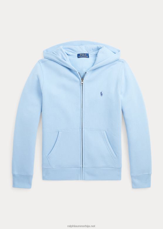 клинци Ralph Lauren дуксерица са великим рајсфершлусом са логотипом великог понија V2V446107 Плави пудер