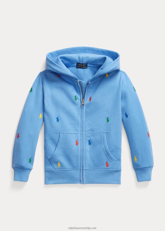 клинци Ralph Lauren дуксерица од поло пони флиса са пуним патентним затварачем V2V446459 лучко острво плаво