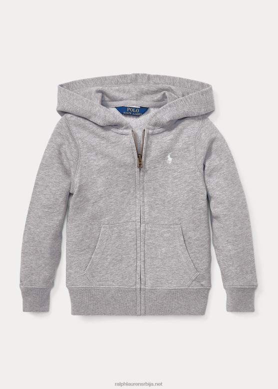 клинци Ralph Lauren француска фротир капуљача са пуним патентним затварачем V2V446925 светлосиви вресак