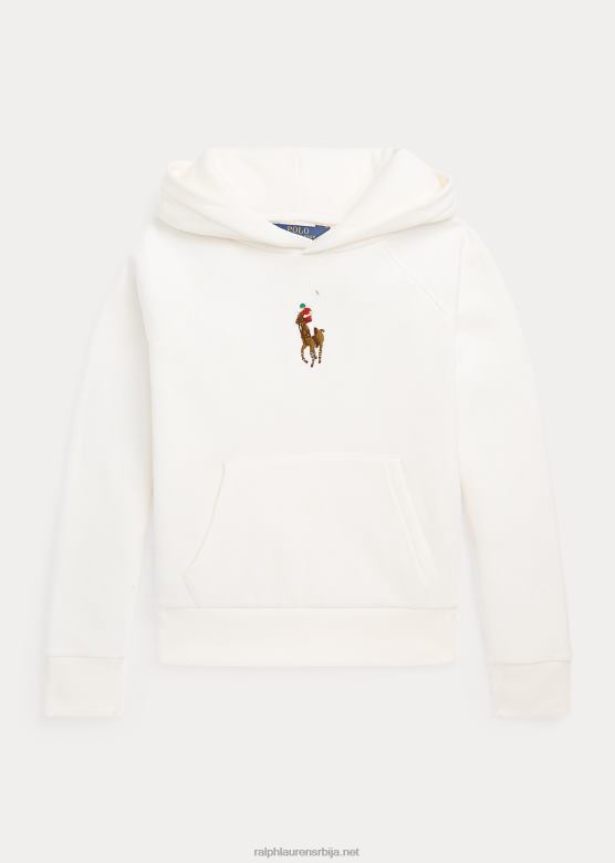 клинци Ralph Lauren дуксерица од великог понија флиса V2V447496 палуба бела