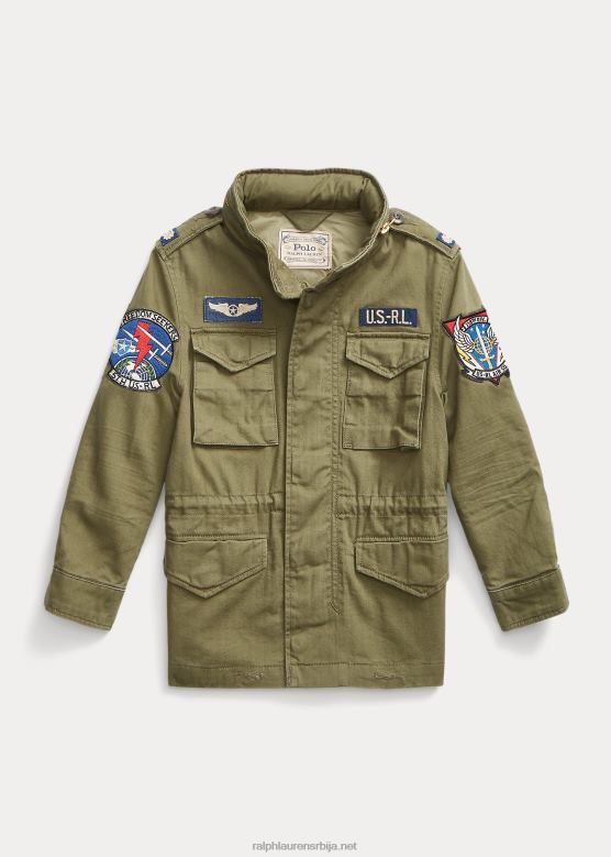 клинци Ralph Lauren јакна од памучне рибље кости V2V445861 маслинова планина