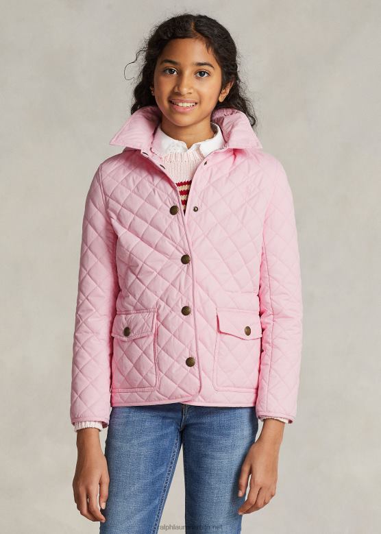 клинци Ralph Lauren прошивена водоотпорна јакна за шталу V2V447490 кармел розе