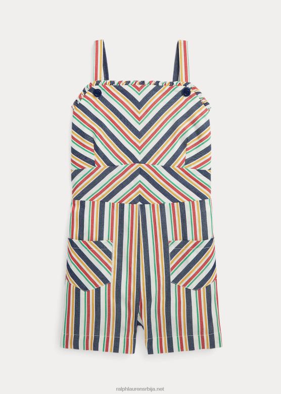 клинци Ralph Lauren пругасти памучни комбинезон V2V447125 морнарско/црвена мулти