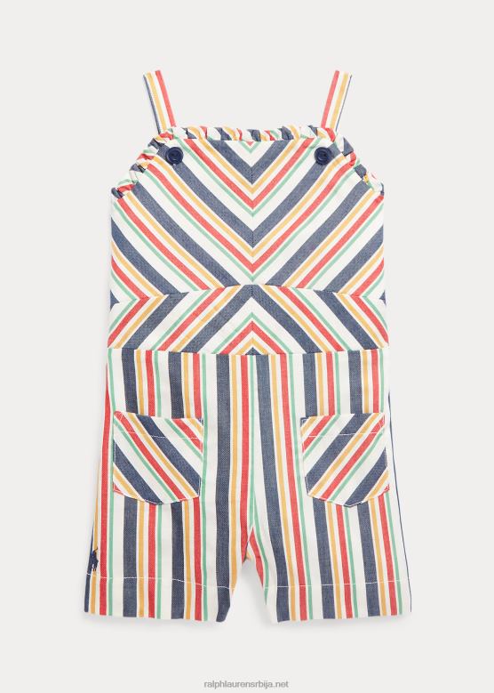 клинци Ralph Lauren пругасти памучни комбинезон V2V449956 морнарско/црвена мулти