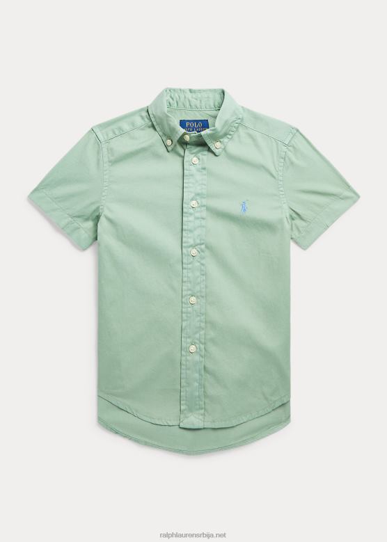 клинци Ralph Lauren памучна кошуља кратких рукава од кепера V2V445745 избледела мента