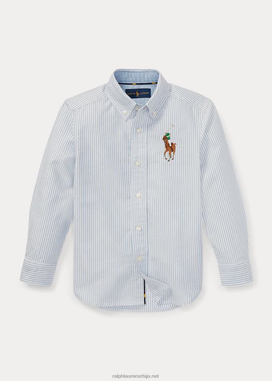 клинци Ralph Lauren велика понија пругаста оксфордска кошуља V2V445940 плава/бела пруга