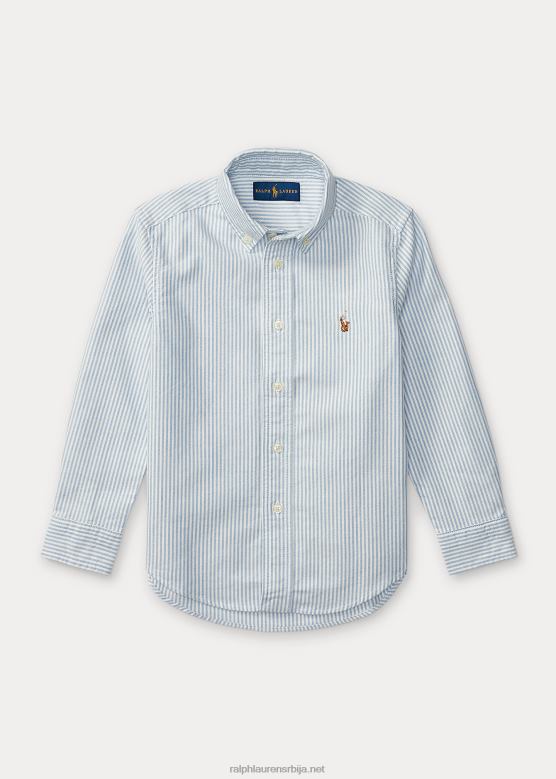 клинци Ralph Lauren пругаста памучна оксфордска кошуља V2V445948 светлоплава трака
