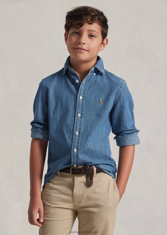 клинци Ralph Lauren памучна тексас кошуља V2V446059 тамно плава