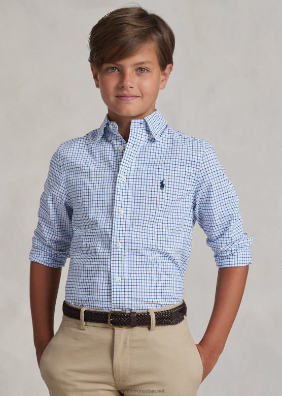 клинци Ralph Lauren карирана памучна кошуља од поплина V2V446060 плави мулти