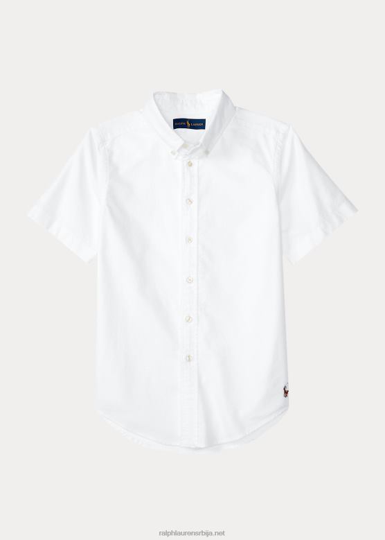 клинци Ralph Lauren памучна оксфордска униформна кошуља кратких рукава V2V446075 бео