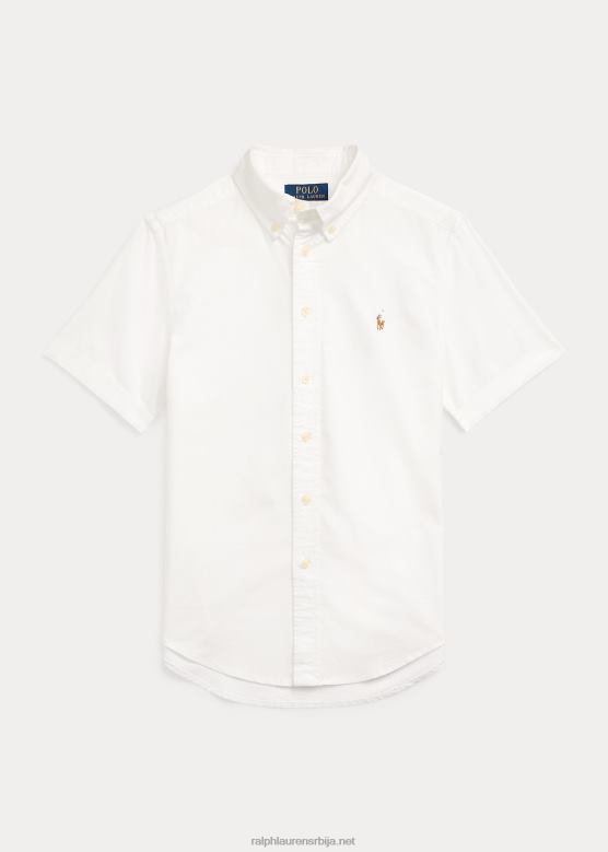 клинци Ralph Lauren памучна оксфордска кошуља кратких рукава V2V446080 бео
