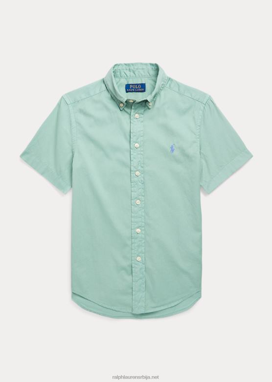 клинци Ralph Lauren памучна кошуља кратких рукава од кепера V2V446091 избледела мента