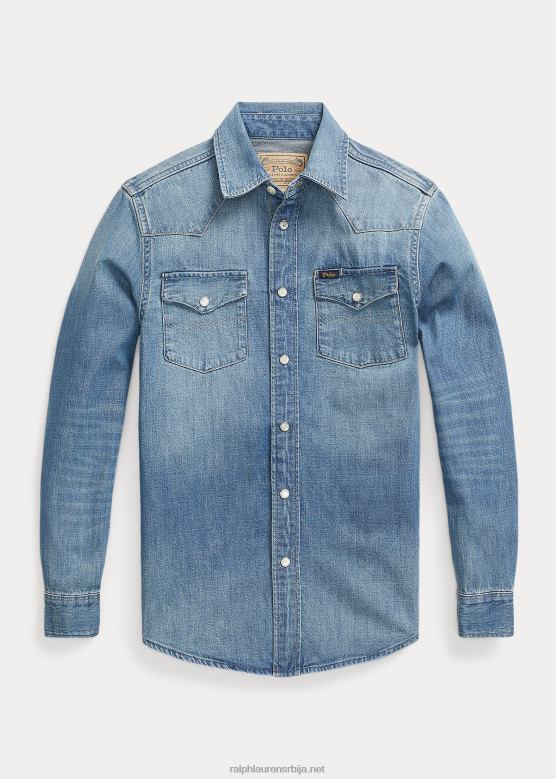 клинци Ralph Lauren западњачка кошуља од памучног тексаса V2V446179 децкер