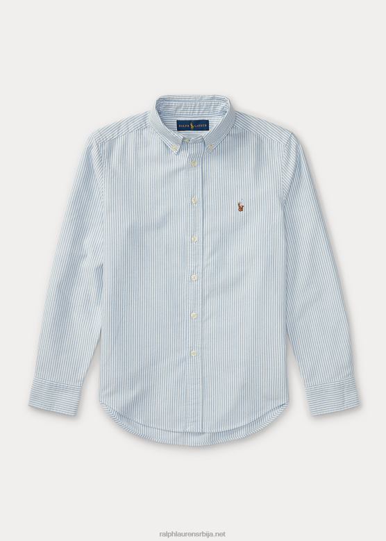 клинци Ralph Lauren пругаста памучна оксфордска кошуља V2V446311 светлоплава трака