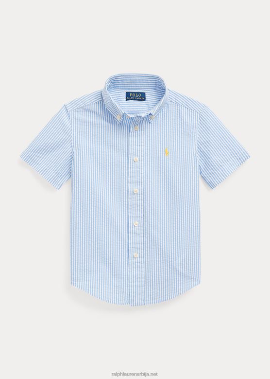 клинци Ralph Lauren пругаста кошуља са кратким рукавима V2V446422 плаво бели