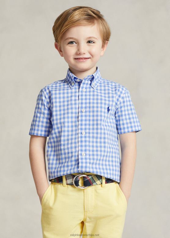 клинци Ralph Lauren кошуља кратких рукава од памука и поплина V2V446425 плаво бели