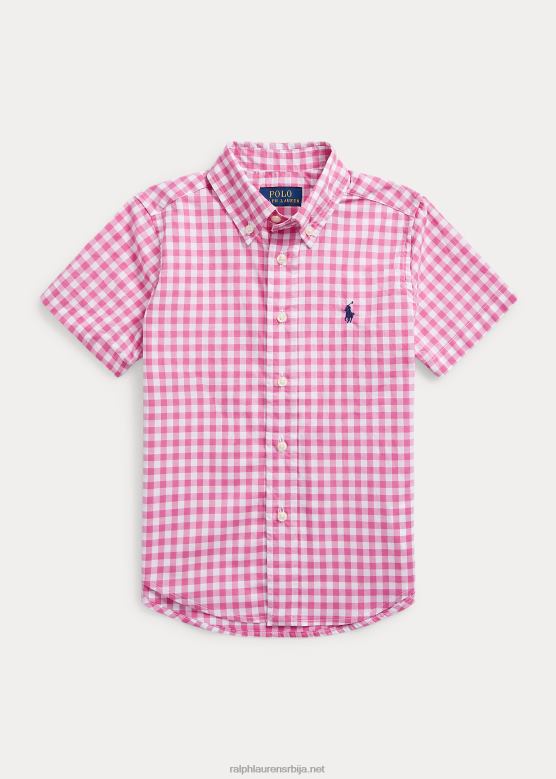 клинци Ralph Lauren кошуља кратких рукава од памука и поплина V2V446426 ресорт ружа/бела