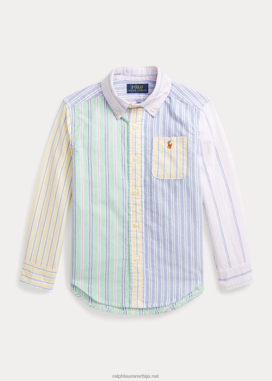 клинци Ralph Lauren пругаста памучна оксфордска забавна кошуља V2V446457 стрипе фунсхирт
