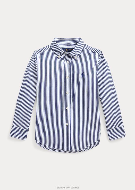 клинци Ralph Lauren пругаста памучна кошуља од поплина V2V446462 4655а морнарско/бела